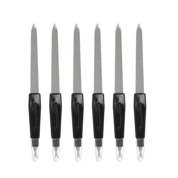Durable Two-in-one Nail Files Black 6 Pcs - Picture 1 of 6
